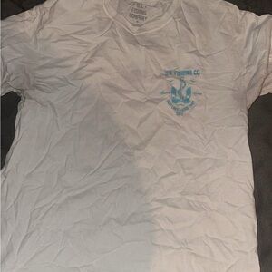 AFTCO White and Blue Short Sleeve Tee